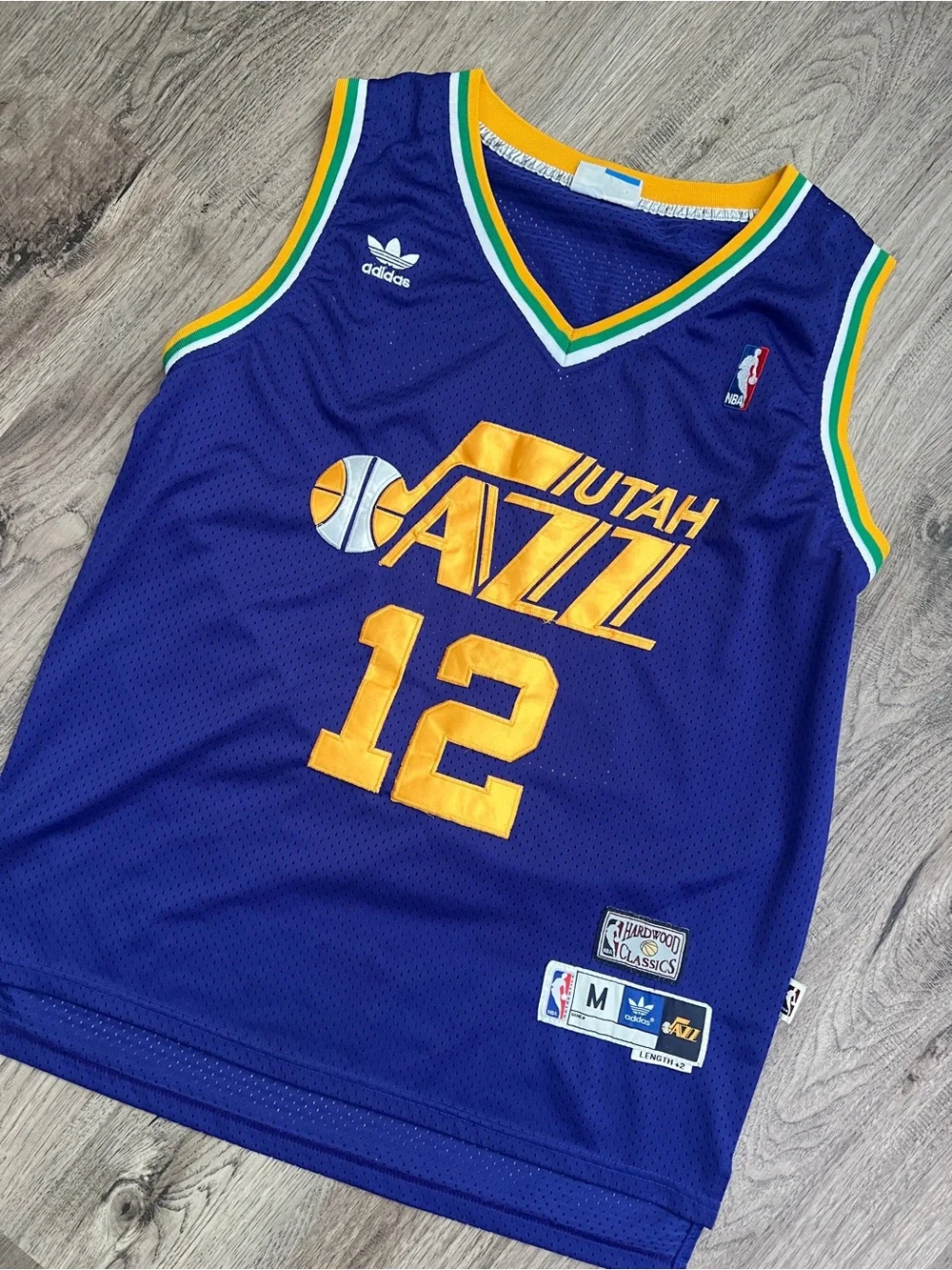 adidas Purple Utah Jazz #12 Basketball Jersey with Gold Accents